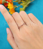 0.5ct Round Cut Simulated Garnet Minimalist Wedding Band 14k Yellow Gold Plated