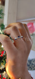 0.2ct Marquise Cut Simulated Sapphire Wave Wedding Band 14k White Gold Plated