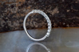 Half Eternity Women Wedding Ring Band 1ct Round Cut Diamond 14k WhiteGold Finish