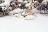 Solitaire Women Engagement Ring 1ct Oval Cut VVS1D Diamond 14k Rose Gold Finish