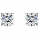 0.5ct Round Cut VVS1 D Diamond Classic Stud Earrings Women 14k White Gold Finish