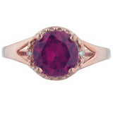 2.3ct Engagement Ring Round Cut Pink Ruby Split Shank 14k Rose Gold Finish