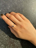 0.3ct Engagement Ring Pear Cut Blue Tanzanite Minimalist 14k Yellow Gold Finish