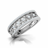 2.5Ct Round Cut Diamond Milgrain Vintage Wedding Ring Band 14K White Gold Finish