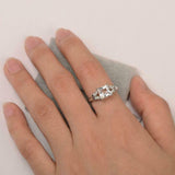 1.6ct Princess Cut VVS1D Diamond Engagement Ring Leaf Accent 14k White Gold Over