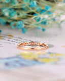 0.5ct Round Cut Moissanite Anniversary Women Wedding Band 14k Rose Gold Plated