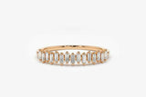 2ct Wedding Ring Band Baguette Cut Diamond Stackable Design 14k Rose Gold Finish