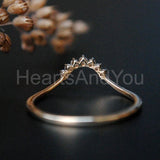 0.25ct Round Cut Moissanite Curved Stackable Wedding Band 14K Yellow Gold Plated