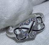 0.7ct Round Cut Diamond Engagement Ring 14k White Gold Over Infinity Love Design