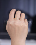 0.1ct Round Cut Moissanite Unique Bamboo Shape Wed Band 14k Yellow Gold Plated