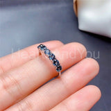 0.2ct Round Simulated London Blue Topaz Half Eternity Band 14k White Gold Plated