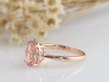 1.5ct Oval Peach Morganite Engagement Ring 4 Prong Solitaire 14k Rose Gold Over