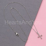 0.5ct Round Cut Moissanite Jesus Cross Pendant With Chain 14k White Gold Plated