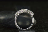 3Ct Round Cut DVVS1 Diamond Five Stone Engagement Ring 14K White Gold Finish