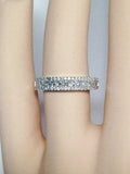 5.5ct Princess Cut Diamond Half Eternity 3 Row Wedding Band 14K White Gold Over
