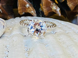 2.1ct Round Cut Moissanite Vintage-Inspired Bridal Set 14k White Gold Plated