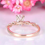 1.5ct Oval Cut Diamond Solitaire Ring 14k Rose Gold Finish with Marquise Accents