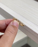 0.1ct Round Cut Moissanite Flush Set Women Wedding Band 14k Yellow Gold Plated