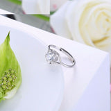 0.6ct Round Cut Diamond Engagement Ring 14k White Gold Finish Flower Solitaire