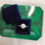 1.7ct Round Cut Diamond Engagement Ring 14k White Gold Finish Halo Solitaire