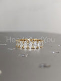 3ct Oval Cut Simulated Diamond Full Eternity Wedding Band 14k Yellow Gold Plated
