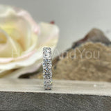 2.2ct Round Cut Moissanite Eternity Stackable Wedding Band 14k White Gold Plated