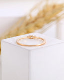 0.2ct Round Cut Moissanite Minimalist Trilogy Women Ring 14k Yellow Gold Plated
