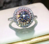 4Ct Round Cut Diamond Dual Halo Elegant Engagement Ring 14K White Gold Finish