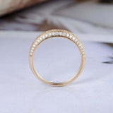 1ct Round Cut Diamond Wedding Band Filigree Half Eternity 14k Yellow Gold Finish