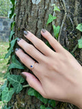 0.3ct Engagement Ring Pear Cut Blue Tanzanite Minimalist 14k Yellow Gold Finish