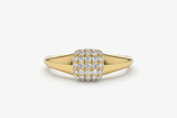 1.5ct Engagement Ring Round Cut Diamond Cluster Design 14k Yellow Gold Finish