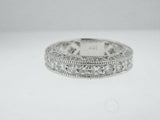 2.5ct Round Cut Diamond Half Eternity Milgrain Wedding Ring 14k White Gold Over