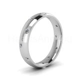 0.2ct Round Cut Moissanite Zig Zag Flush Set Wedding Band 14k Yellow Gold Plated