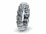 3ct Cushion Diamond Eternity Anniversary Wedding Ring Band 14k White Gold Finish