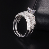 4ct Round Cut Diamond Engagement Ring 14k White Gold Finish Milgrain Bridal Set