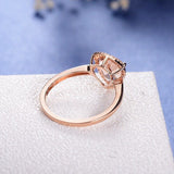 1.2ct Trillion Cut Simulated Morganite Solitaire Halo Ring 14k Rose Gold Plated