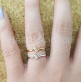 0.15ct Round Cut Moissanite Swirl Twist Engagement Ring 14k White Gold Plated