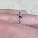 0.45ct Round Cut Moissanite Beaded Shank Collar Women Ring 14k White Gold Plated