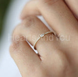 0.3ct Marquise Cut Simulated Diamond Minimalist Ring 14k Yellow Gold Plated