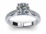 2ct Round Cut Diamond Channel Set Solitaire Engagement Ring 14k WhiteGold Finish