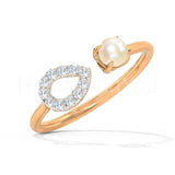 0.2ct Round Cut Moissanite Open Cuff Engagement Ring 14k Yellow Gold Plated