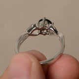 2ct Round Cut Black Diamond Engagement Ring 14k White Gold Finish Infinity