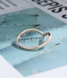 0.25ct Round Cut Moissanite Minimalist Curved Wedding Band 14k Rose Gold Plated