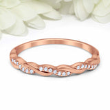 0.5ct Round Cut Diamond Wedding Band Infinity Twisted Rope 14k Rose Gold Finish
