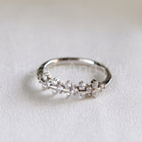 0.3ct Round Cut Moissanite Stackable Women Wedding Band 14k White Gold Plated