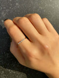 0.5ct Engagement Ring Round Cut Diamond 5 Stone Minimalist 14k Yellow Gold Over