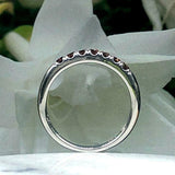 0.3ct Round Cut Garnet Wedding Band Stackable Half Eternity 14k White Gold Over