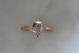 1.5ct Cushion Peach Morganite Crown Setting Engagement Ring 14k Rose Gold Over