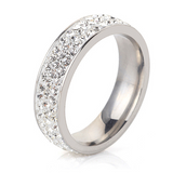 3Ct Round Cut VVS1 Diamond Wide Eternity Wedding Ring Band 14K White Gold Finish