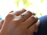 1ct Trillion Cut Purple Amethyst Solitaire with Accent Ring 14k WhiteGold Finish